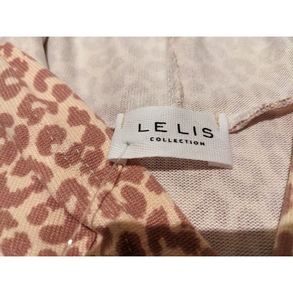 ๐ NWT LE LIS Leopard Print Rose Pink tie front Hoodie Glamcore Size S - Picture 5 of 6